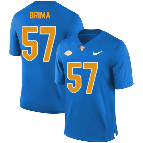 Men #57 Bam Brima Pitt Panthers College Football Jerseys Sale-New Royal